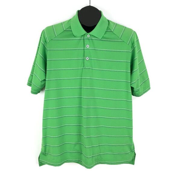 Adidas CLIMACOOL Golf Polo Shirt Mens Medium Casual Short Sleeve Green Polyester - Picture 1 of 10